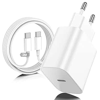 20W Caricabatterie Rapido for iPhone 17 16 15 con Cavo USB C a C 2m per Apple iPhone 17 16 Pro Max/15 Plus/iPad Pro 12.9/11 inch/Air/Mini Tipo C Cavetto Ricarica Caricatore per USB C Carica Batteria