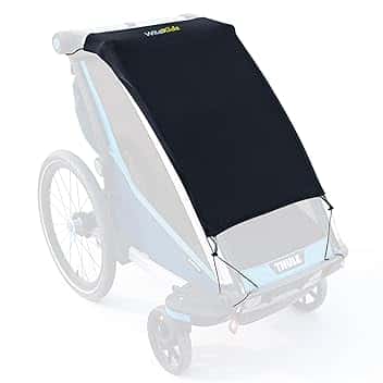 Wildkids Parasole per rimorchio per bicicletta (rimorchio singolo per bambini), accessori protezione solare UPF50+, regolabile con cordino, compatibile con Thule, Kesser, Hauck e altre marche