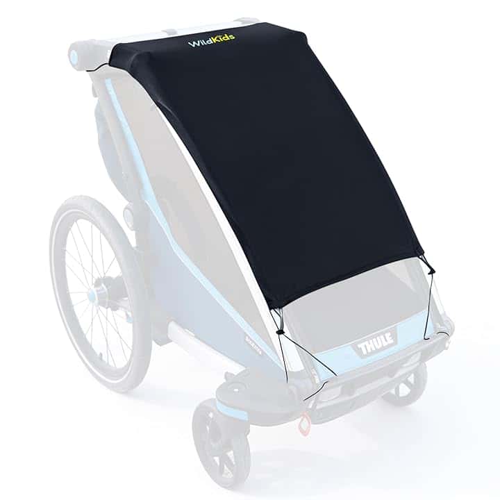 Wildkids Parasole per rimorchio per bicicletta (rimorchio singolo per bambini), accessori protezione solare UPF50+, regolabile con cordino, compatibile con Thule, Kesser, Hauck e altre marche