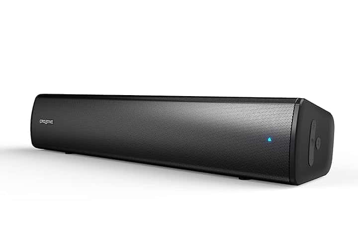 Soundbar USB under-monitor compatta Creative Stage Air V2 per PC, con Bluetooth 5.3, doppio driver e radiatore passivo, fino a 6 ore di riproduzione, compatibile con PS5 e Switch