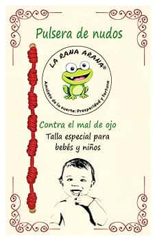 LA RANA ARANA Bracciale con sette nodi rosso per neonati e bambini - Contro il malocchio - Filo rosso protezione energia negativa - Amuleto per buona fortuna - Taglia piccola