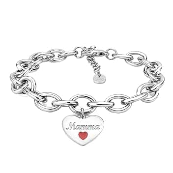 SAGA GIOIELLI Bracciale Donna Catena Acciaio Cuore Regalo Festa Della Mamma