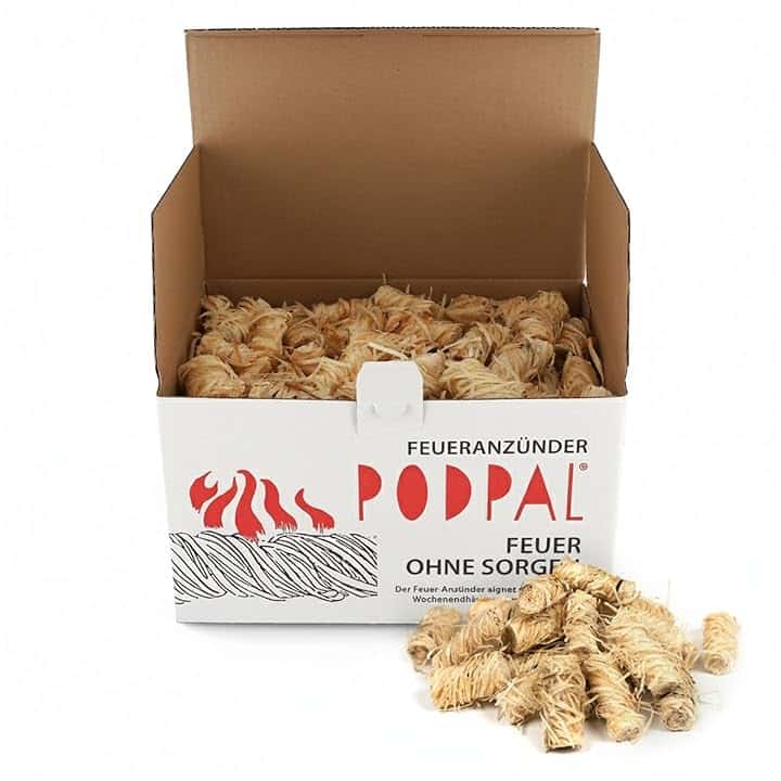 Legnetti Accendifuoco Ecologici 2kg | 200 Pezzi in Lana di Legno e Cera | Per Camino, Stufa, Barbecue | Incluso Acciarino