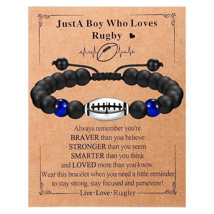 Garnirise Braccialetto da Rugby per Ragazzi e Uomini - Regalo per Fratello, Figlio, Nipote, Misura Unica