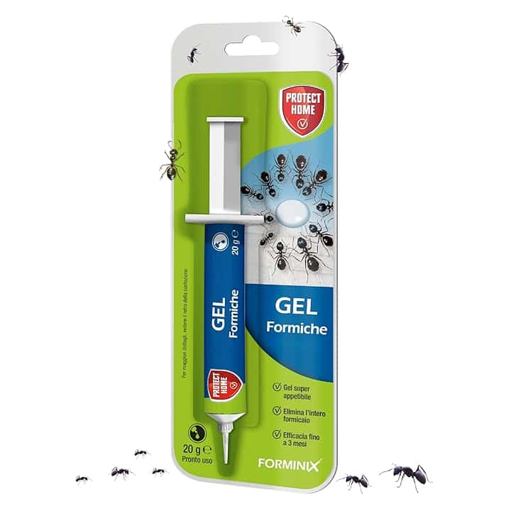 Protect Home Forminix gel. Insetticida per formiche pronto uso. Efficace, elimina il nido in breve tempo. Per interni ed esterni. 20 g