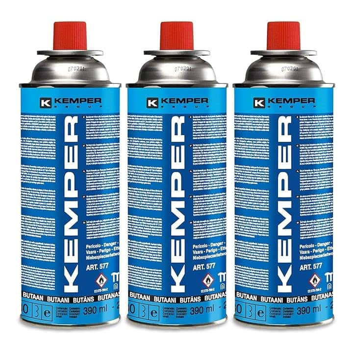 KEMPER - Cartouche gaz butane 220g Pack de 3 Bonbonnes de gaz UN2037 Bouteilles pour appareils à gaz