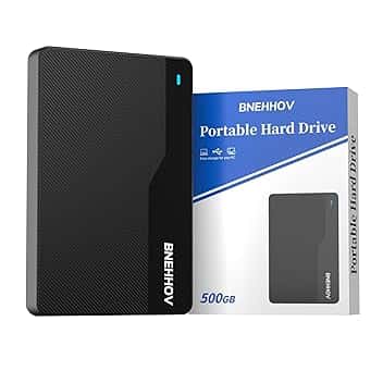 Hard Disk Esterno, 500GB Ultra Sottile 2,5 Pollici Portatile USB 3.0 HDD Plug and Play SATA Disco Rigido Storage Compatibile per PC,TV, Mac, Laptop, Windows, PS4, Xbox, Chromebook, Wii U