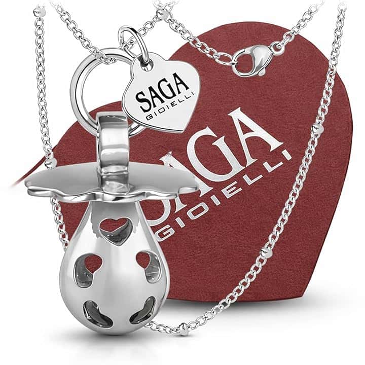 SAGA GIOIELLI Collana Chiama Angeli Gravidanza, Richiamo Degli Angeli, Collana Lunga Gravidanza, Ciuccio Sonoro