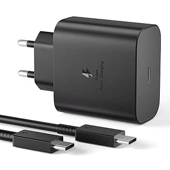 Caricabatterie 45W, Caricatore USB C Rapido per Samsung Galaxy S25 S24 S23 S23+ /S23 Ultra/S22/S21/S20/Note20/A73/A53/S10 con 1.5M Cavo, USB C Caricatore Tipo C Spina Ricarica Adattatore