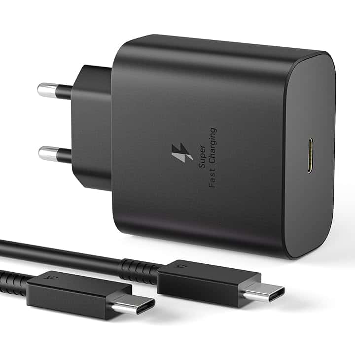 Caricabatterie 45W, Caricatore USB C Rapido per Samsung Galaxy S25 S24 S23 S23+ /S23 Ultra/S22/S21/S20/Note20/A73/A53/S10 con 1.5M Cavo, USB C Caricatore Tipo C Spina Ricarica Adattatore