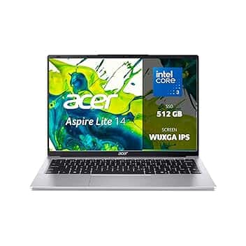 acer Aspire Lite AL14-32P-33XY PC Portatile, Notebook, Processore Intel Core 3 N355, RAM 8 GB DDR5, 512 GB PCIe NVMe SSD, Display 14" WUXGA IPS, Scheda Grafica Intel Graphics, Windows 11 Home