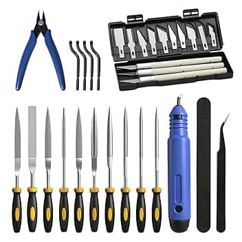 32 PCS 3D Printer Tool Kit Professional Accessory Set with Deburring Tool for 3D Print Cleaning Sanding Finishing and Maintenance Model Making DIY and Professional Use