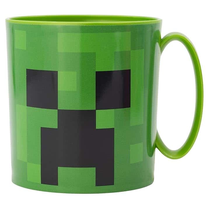 BICCHIERE DI PLASTICA PER MICROONDE DA 390 ML | MINECRAFT CREEPER GREEN