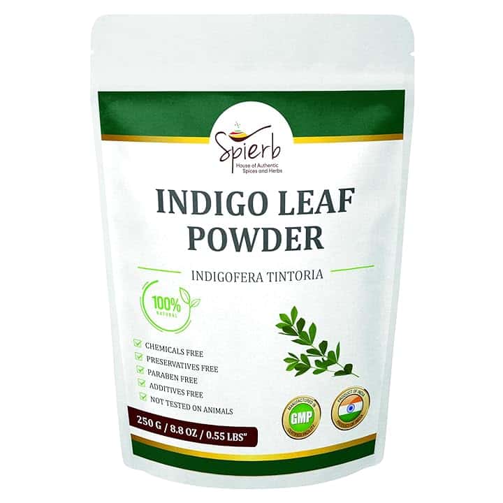 Indigo Polvere 250gm - per capelli da utilizzare con Henna Powder per Capelli Neri - Naturale Indigo Polvere Hair Dye - 100% Pure Indigofera tinctoria