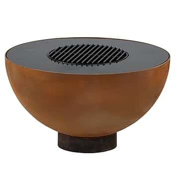 BBQ-Toro Braciere con barbecue, Ø 60 cm, effetto ruggine, braciere per giardino, giardino Fire Pit, Fire Bowl