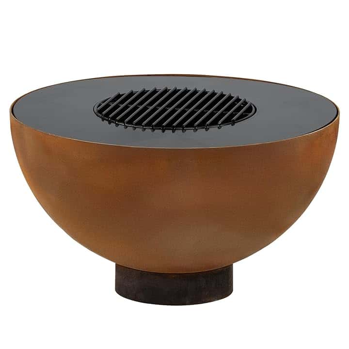 BBQ-Toro Braciere con barbecue, Ø 60 cm, effetto ruggine, braciere per giardino, giardino Fire Pit, Fire Bowl