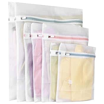 Newaner 7 pezzi sacchetti rete biancheria, 3 misure retina borse per lavatrice, per prevenire deformazioni e pieghe dei vestiti, sacchetto lavanderia con cerniera per maglioni, camicie, intima, calze