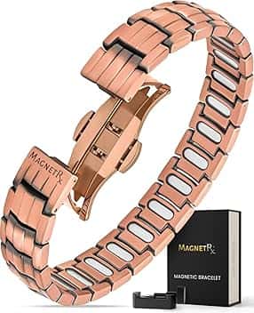 MagnetRX MagnetRX® Bracciale Rame Uomo e Bracciale Magnetico Uomo – EllipseMAX 5X Forza 5.000 Gauss Magneti – Progettato negli Stati Uniti con Design in Rame Puro di Alta Qualità
