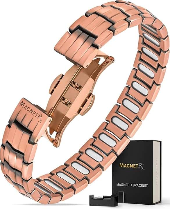 MagnetRX MagnetRX® Bracciale Rame Uomo e Bracciale Magnetico Uomo – EllipseMAX 5X Forza 5.000 Gauss Magneti – Progettato negli Stati Uniti con Design in Rame Puro di Alta Qualità