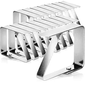 com-four® 16x Clip per Tovaglie in Acciaio Inossidabile - Porta Tovaglie per Biancheria da Tavola - Clip da Tavolo per Interno ed Esterno - Morsetti da Tavolo Moderni - Clip in Metallo Resistenti