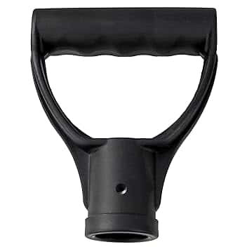 KeyMet Maniglia a D in plastica per pala da neve, manico in legno massiccio, manico in alluminio per 32 mm