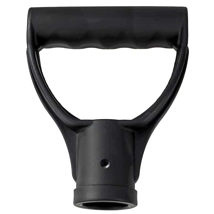 KeyMet Maniglia a D in plastica per pala da neve, manico in legno massiccio, manico in alluminio per 32 mm