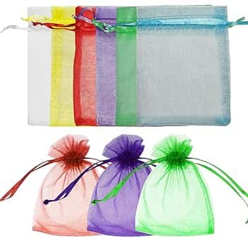 vaolmlop vaolmlop Organzasäckchen 60 Sacchetti In Organza, 7 X 9 cm, Sacchetto Regalo In Organza,Bomboniere, Sacchetti Di Lavanda,Bomboniere Nuziali(Sei colori)
