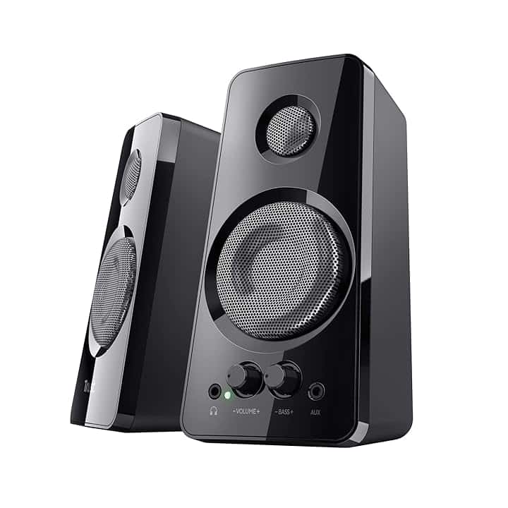 Trust Tytan Set di Casse per PC Fisso 2.0, 36 W, Altoparlanti con Alimentazione USB, Jack AUX 3.5 mm, Connessione Cuffie, Casse PC per Computer, Portatile, Tablet, Telefono - Nero