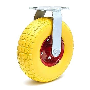 Wiltec Ruota fissa anti-foratura gialla 258x78mm max 150 kg con cerchio in metallo