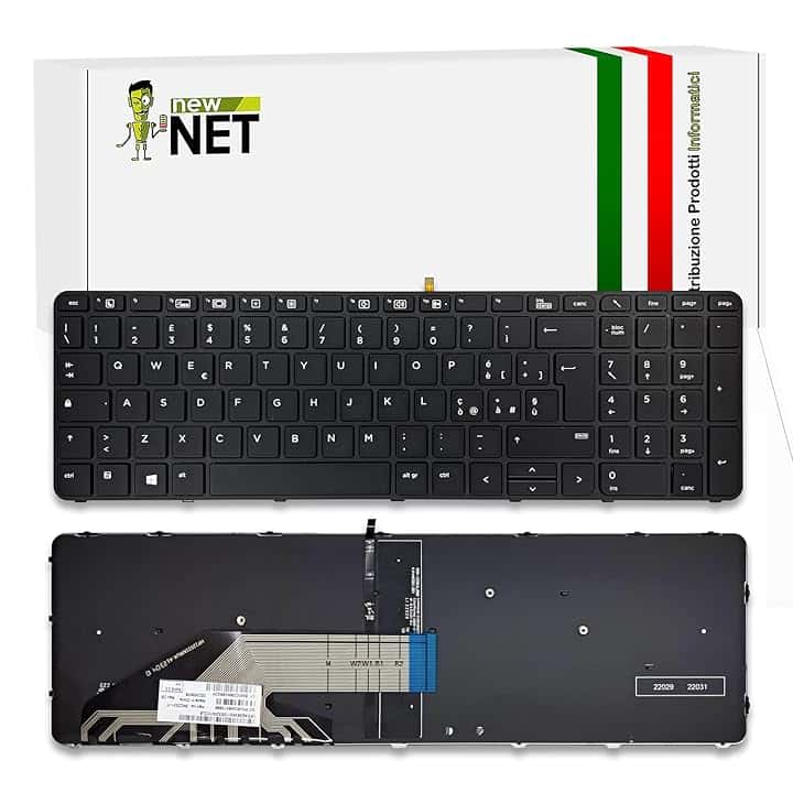 new net - Tastiera Compatibile con HP ProBook 450 G3, 450 G4, 455 G3, 455 G4, 470 G3, 470 G4, 650 G3, 650 G2, 655 G2 [Frame Nero - Retroilluminata - Layout ITA]