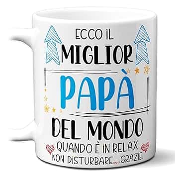 STAMPATEK Tazza Regalo Miglior Papà del Mondo in Relax - Idea Regalo Compleanno Uomo, Festa del Papà - MUG175