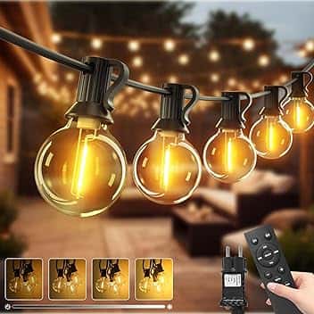btfarm Catena Luminosa Esterno 10M con Telecomando, G40 LED Lampadine Luci da Esterne Giardino Impermeabile, 3 Modalità Dimmerabile Lucine Decorative e Catene Luminose da Esterni per Gazebo Terrazza