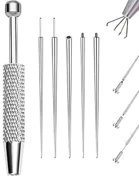 OUFER 6PCS Set di Presa a Sfera, Strumento di Apertura per Sfere di Piercing, 16G 18G Piercing Guiding Needle Tool, Chirurgenstahl Accessori per Piercing a Orecchio e Naso Labret ClimeCo Certified