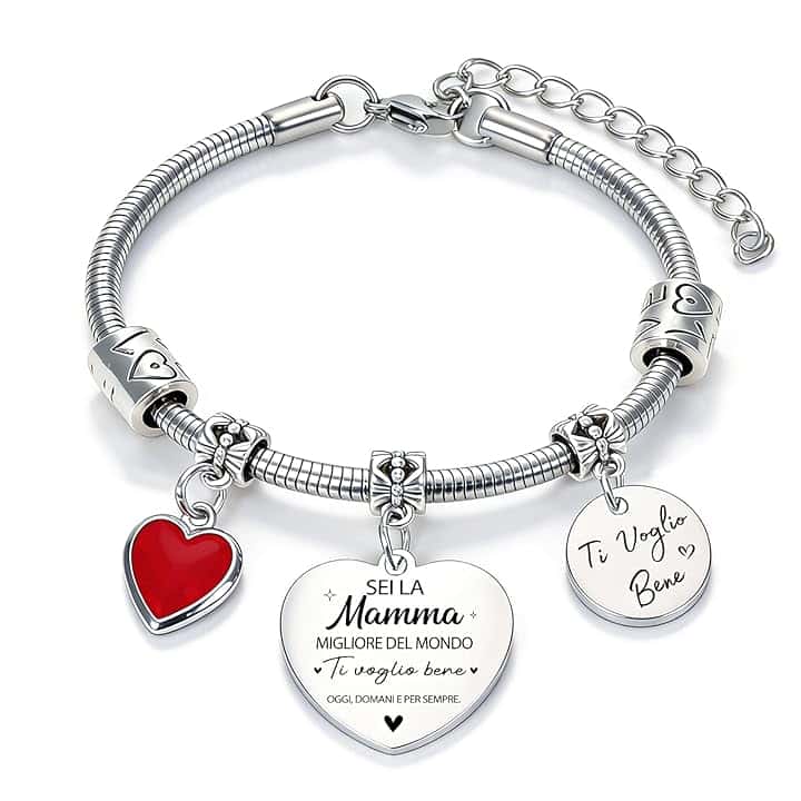 Montrestar Regalo Mamma Bracciale Festa Della Mamma, Regali Braccialetto, Sei la MAMMA Migliore del Mondo Regalo per Donna Mamà Natale Compleanno Festa Della Donna
