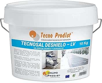 TECNOSAL DESHIELO (10 kg) Sale Antighiaccio Speciale | Sale Sciogli Ghiaccio E Neve | Sale Scioglineve per Vialetti, Ingressi, Parcheggi O Autostrade, | Ideale Come Sale Lavastoviglie | in Secchio