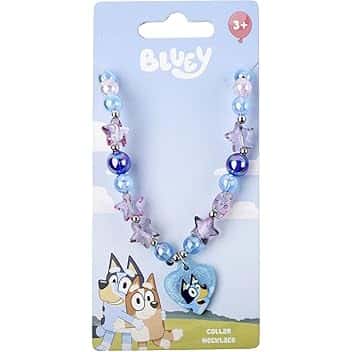 CERDÁ LIFE'S LITTLE MOMENTS Bluey - Collana per bambini con ciondolo a forma di cuore, per bambine dai 3 anni con perline di stelle e design originale