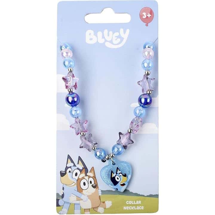 CERDÁ LIFE'S LITTLE MOMENTS Bluey - Collana per bambini con ciondolo a forma di cuore, per bambine dai 3 anni con perline di stelle e design originale