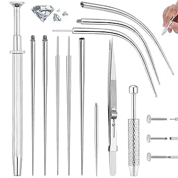 TYXHXTF 12 Pezzi Piercing Taper Palla Grabber Strumento Assistente Acciaio Inossidabile per Orecchio Naso Sopracciglio Labbro