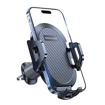Miracase Porta Cellulare Auto [Nuovo Doppio Gancio in Acciaio] Supporto Telefono Auto Porta Telefono per Presa D'aria Compatibile con iPhone 16/15/14 Samsung Xiaomi e Altri Smartphones Series Global Recycled Standard