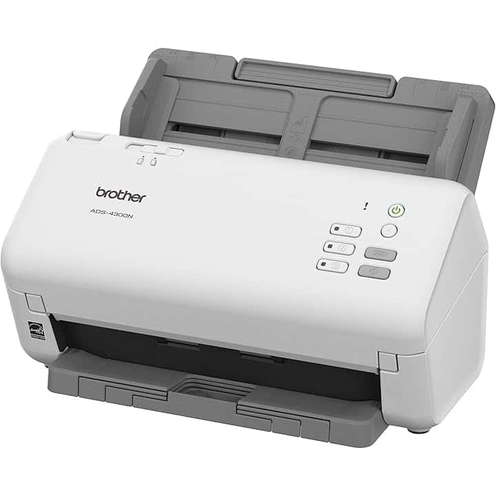 Brother Scanner desktop professionale ADS-4300N con velocità di scansione elevate, duplex e rete EPEAT