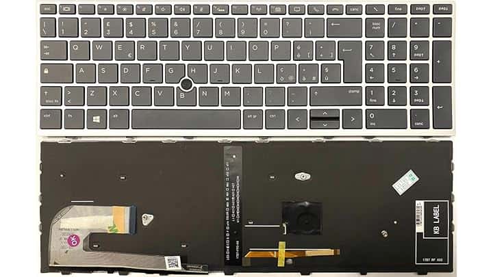 Tastiera Italiana per HP per Notebook Zbook 15u G5, Zbook 15u G6 RETROILLUMINATA E TRACKPAD Frame Silver