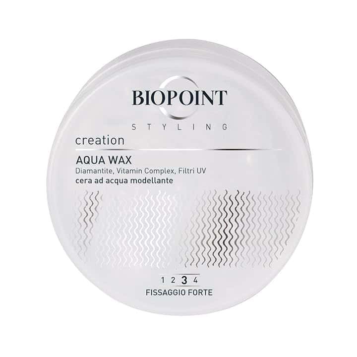 Biopoint Styling - Aqua Wax, Cera Modellante e Lucidante a Base d’Acqua, Fissaggio Forte, Azione Idratante e Fortificante, Ideale per Look Bagnati, 100 ml