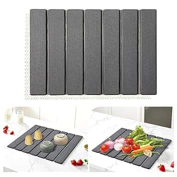 Scolapiatti, 40 x 30 cm, tappetino scolapiatti per stoviglie che assorbe l'acqua, ad asciugatura rapida, tappetino scolapiatti in terra di diatomea come tappetino scolapiatti per lavello da cucina