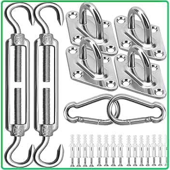 Kit di fissaggio M6 per tenda parasole a vela, kit di accessori hardware in acciaio inox 304 per tenda da giardino triangolare e quadrata