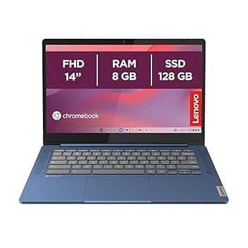 Lenovo IdeaPad Slim 3 Notebook Chromebook 14" FHD (1920x1080), MediaTek Kompanio 520, 8GB RAM, 128GB eMMC, ChromeOS, WiFi 6 - Abyss Blue, Esclusiva Amazon