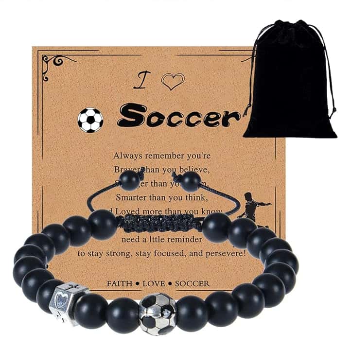 HAPZUR 1 Set Regali di Calcio per Ragazzi, Braccialetto di Calcio con Carta e Sacchetto Regalo, Ideale per Comunione, Cresima, Regali Comunione Maschio, Gadget Inter Bambino