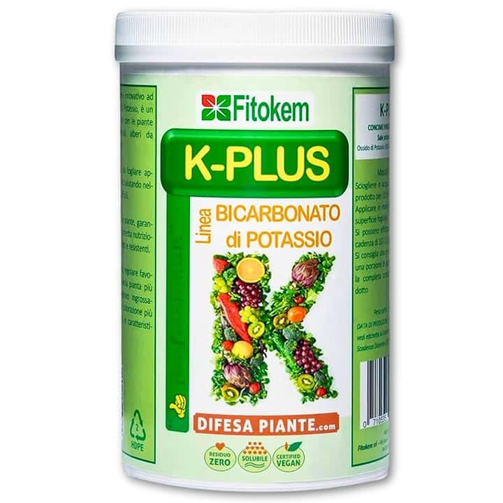 Fitokem K Plus Bicarbonato di Potassio per Piante 1KG Fertilizzante Concime Orto Giardino Alberi da Frutto Universale Fungicida per Piante Naturale Puro contro Oidio Peronospora Bolla del Pesco