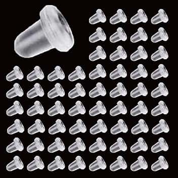 zoerbufan zoerbufan 200 Pezzi Chiusure per Orecchini Universale, Ferma Orecchini in Silicone Trasparenti per Orecchini Gioielli DIY（4 * 5mm)