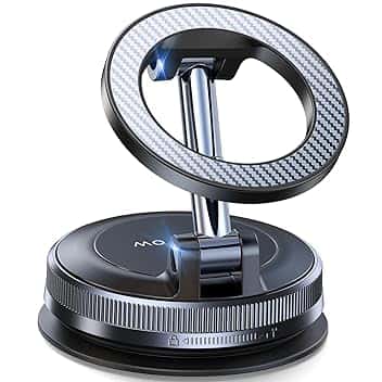 Coolpow Porta Cellulare Auto Magnetico, Supporto Telefono Auto per Magsafe [Ventosa Sottovuoto & Magneti Potenti] 360°Rotazione Porta Telefono Accessori Auto per iPhone 17 16 15/Parabrezza e Cruscotto ClimatePartner certified