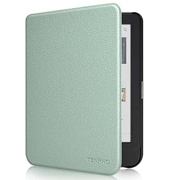 Tenano Custodia per Kobo Clara Colour/BW/2E, Tolino Shine Colour/Shine 5/4, Copertura Protettiva Sottile con Effetto di Sospensione/Risveglio Automatico - Verde Agave